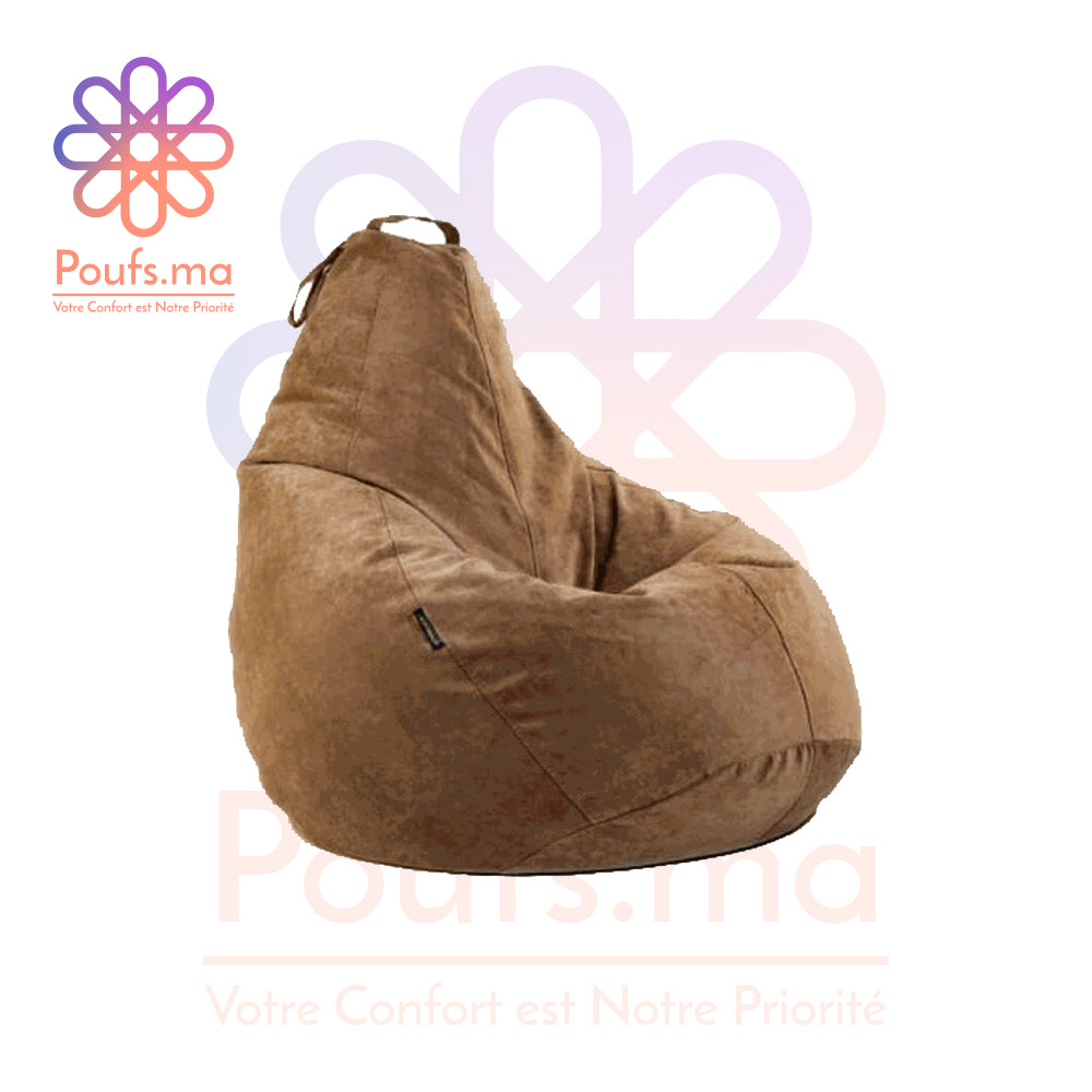 PACK 2 Pouf Poire XXL En Velours Anti-Tache