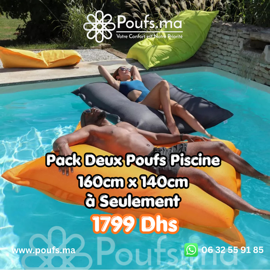 PACK 2 Poufs Piscine 160cm x 140cm