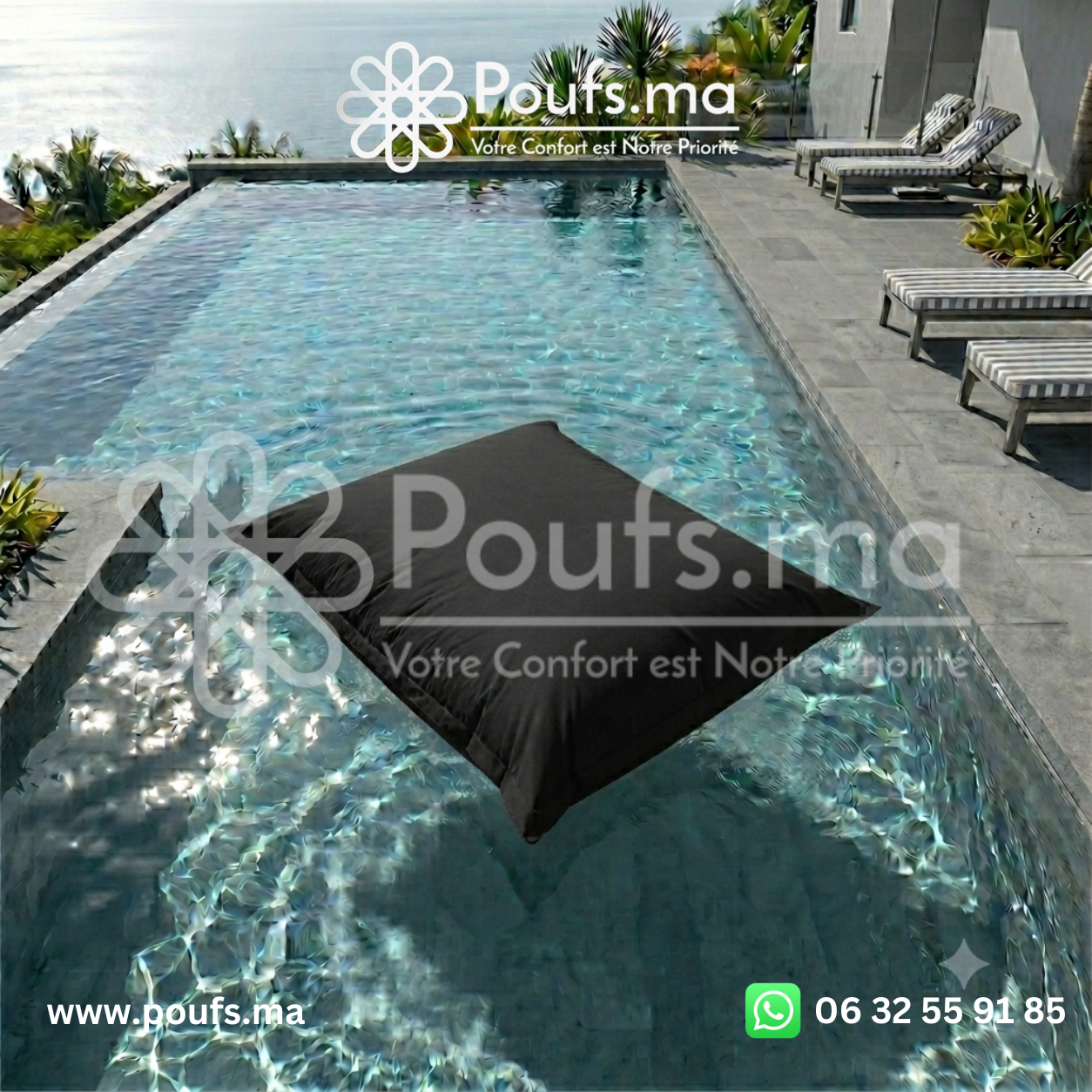 PACK 2 Poufs Piscine 140cm x 140cm