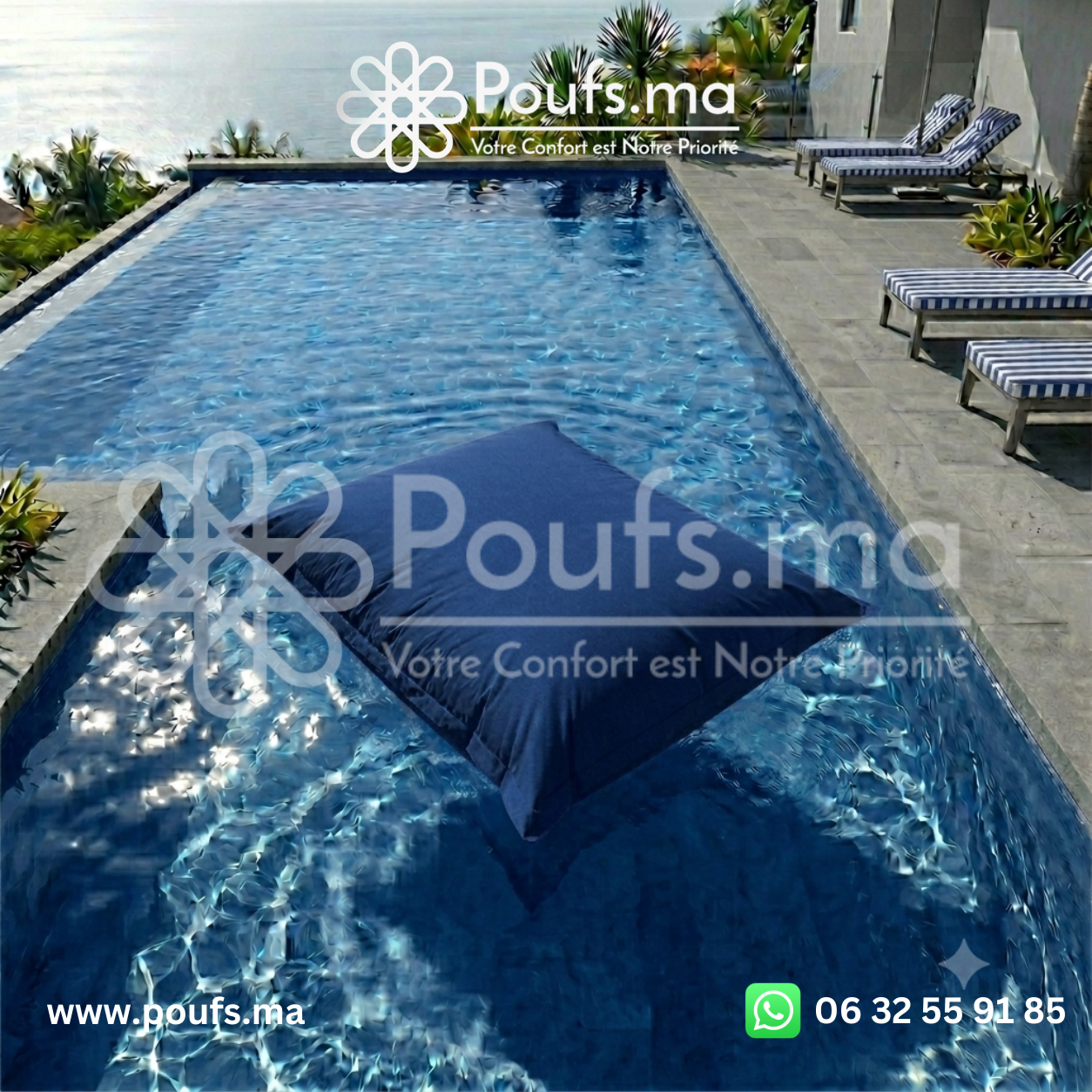PACK 2 Poufs Piscine 140cm x 140cm