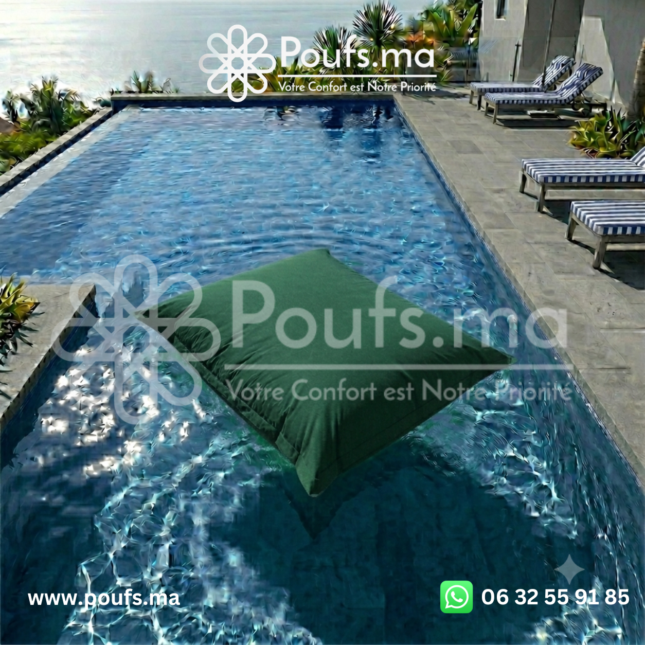 PACK 2 Poufs Piscine 140cm x 140cm