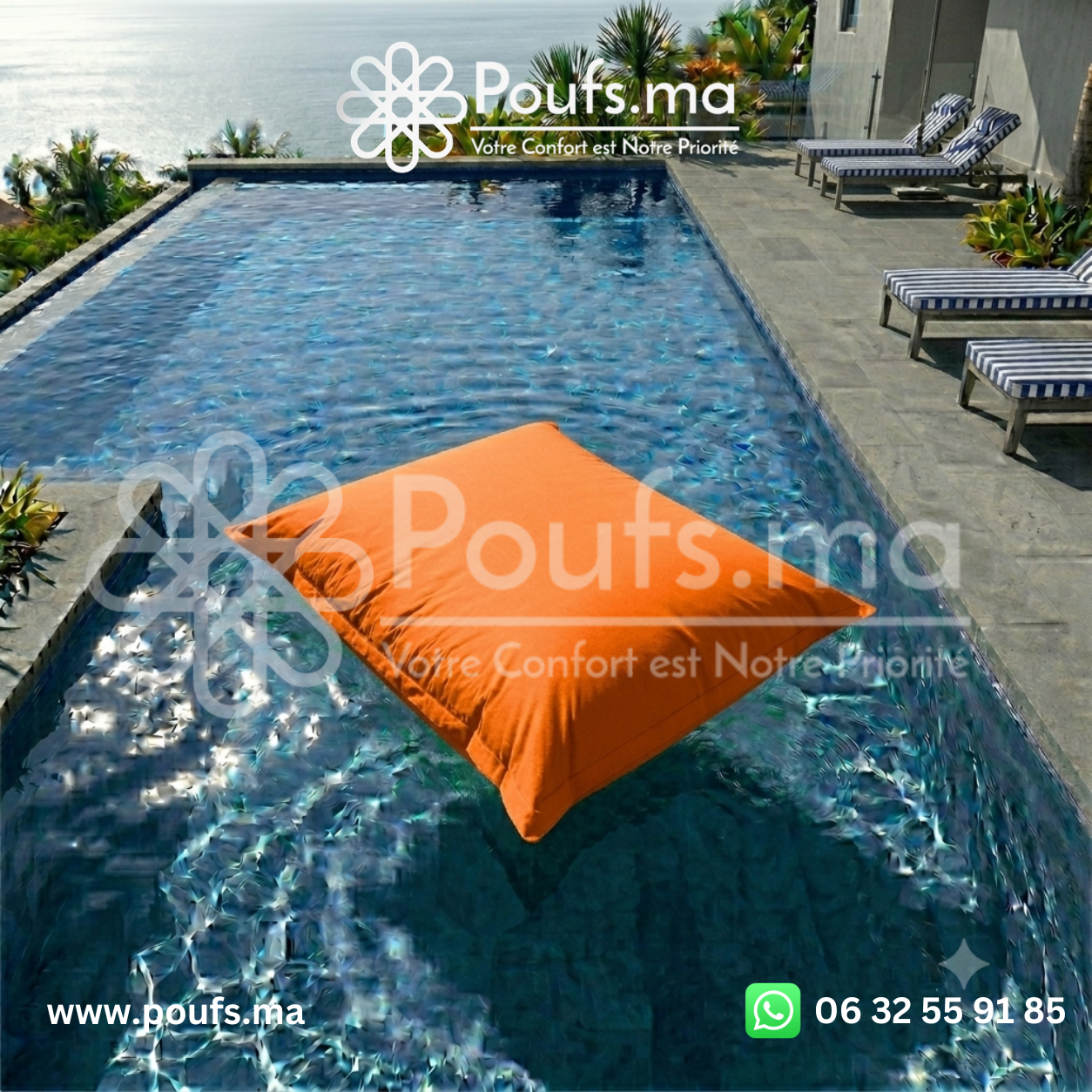 PACK 2 Poufs Piscine 140cm x 140cm