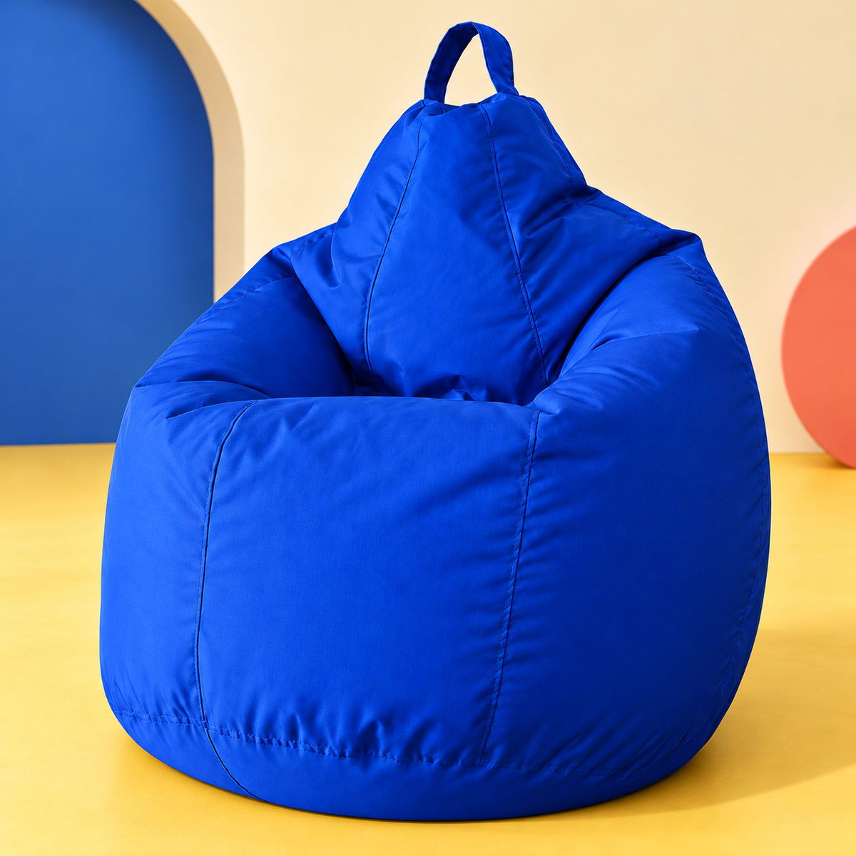 Pouf extérieur Bleu — tissu extérieur sans bande noire