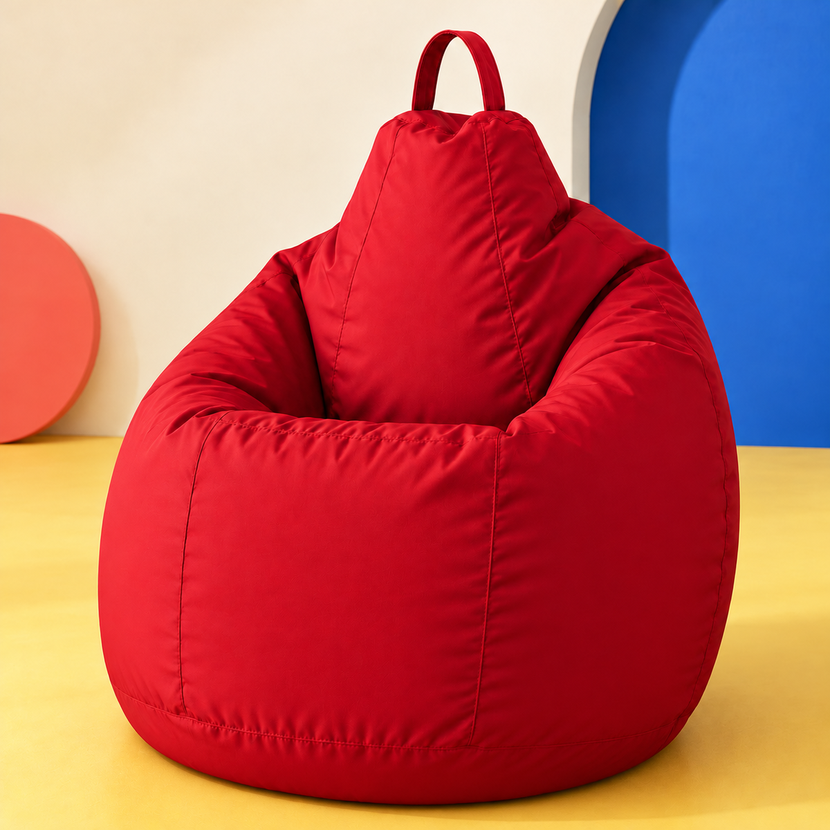 Pouf extérieur Rouge — tissu extérieur sans bande noire