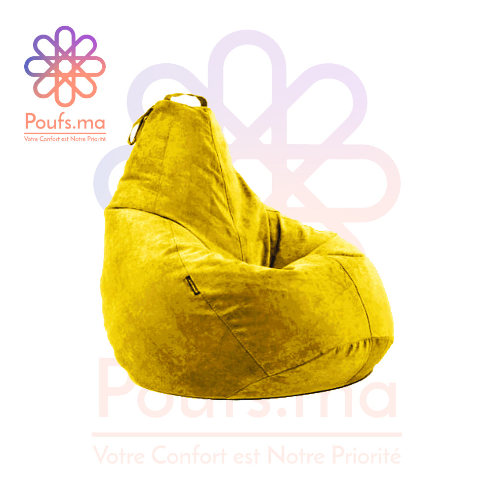 PACK 2 Pouf Poire XXL En Velours Anti-Tache