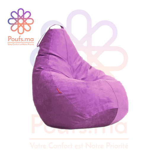 Pouf Poire XXL en Velour Anti-Tache