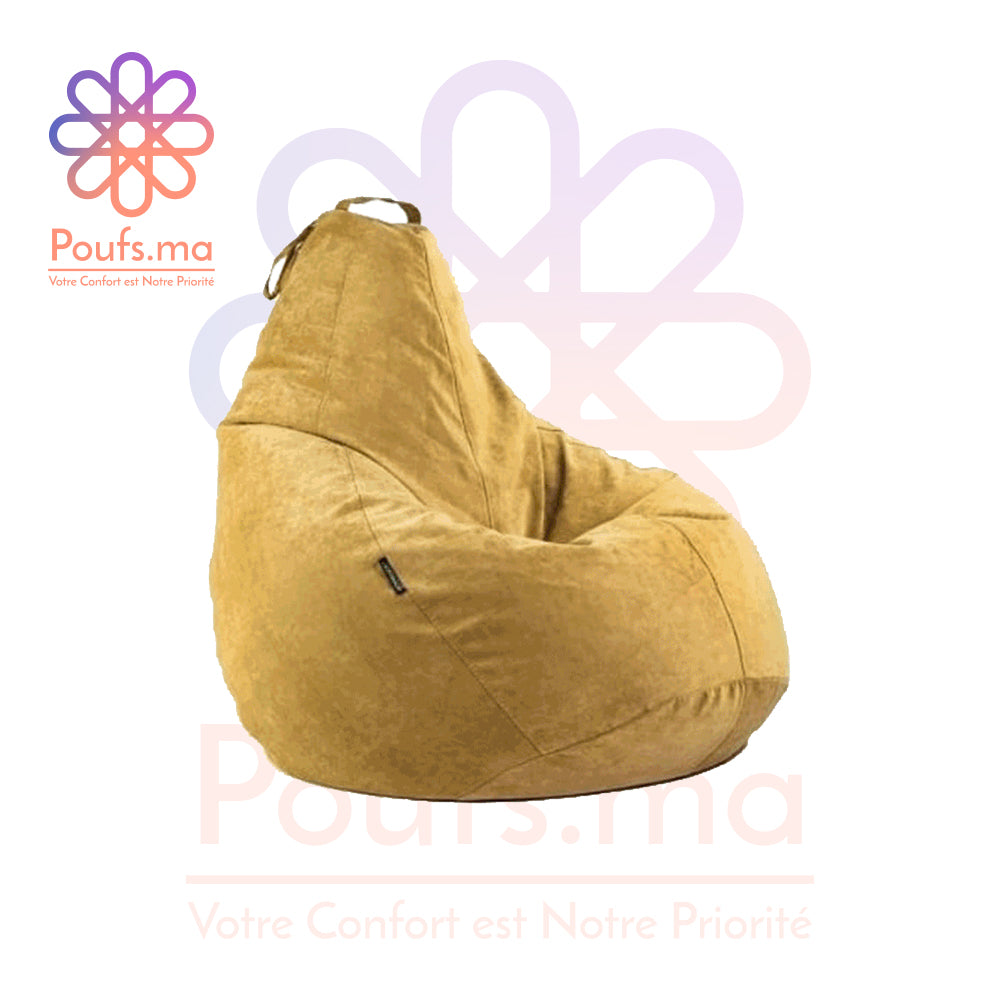 PACK 2 Pouf Poire XXL En Velours Anti-Tache
