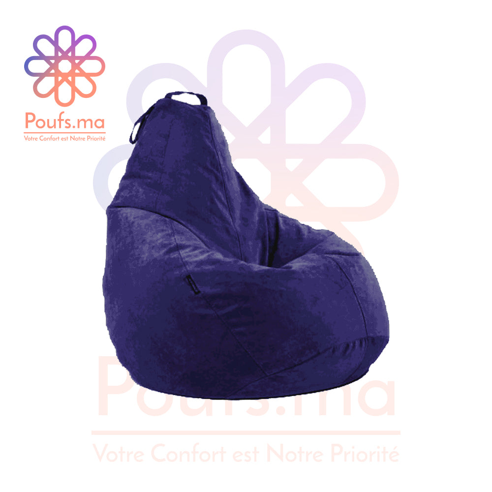 Pouf Poire XXL en Velour Anti-Tache